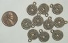 10 17mm Base Metal Brass Finish Chinese Coin Pendants